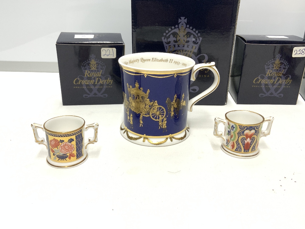 SIX BOXED ROYAL CROWN DERBY PIECES CORONATION BEAKER, NOAH'S ARK, WATERING CAN, IRON, SPLENDOR - Image 3 of 7