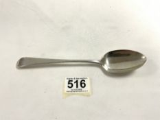 EARLY GEORGE III HALLMARKED SILVER TABLE SPOON DATED 1777 BY GEORGE SMITH II 20.5CM 49 GRAMS