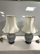 CHINESE BLUE AND WHITE CERAMIC MATCHING TABLE LAMPS 60CM