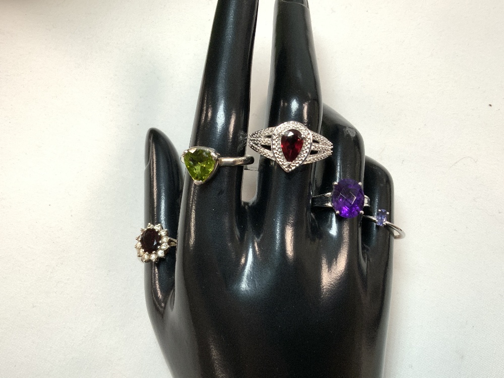 50 X 925 SILVER RINGS ALL WITH COLOURED STONES (CASED NOT INCLUDED ) - Image 4 of 7