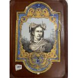 LARGE 19TH CENTURY SEVRES PORCELAIN WALL PLAQUE FINELY PAINTED HEAD AND SHOULDER PORTRAIT OF A YOUNG