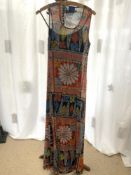 A MULTI COLOURED PRINT DRESS - BY KENZO JEANS.