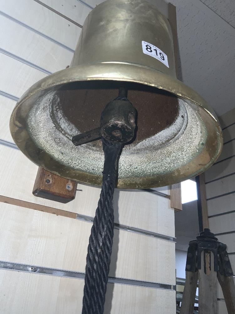 EARLY HEAVY BRONZE BELL MARKED TO THE TOP - Image 4 of 5