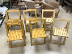 SET OF SIX WOODEN FOLDING CHAIRS