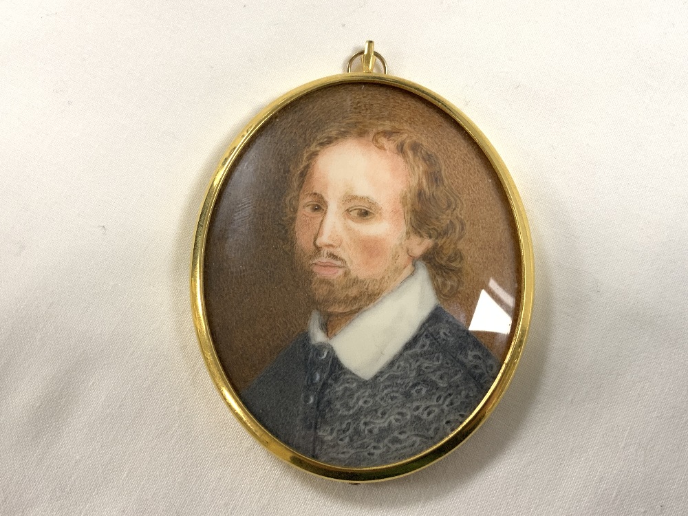 OVAL HAND PAINTED MINATURE OF A GENTLEMEN, 7.5X6. - Image 2 of 3