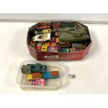 A DINKY TOYS CHIEFTAIN TANK, AND CORGI AND MATCHBOX CARS ETC.