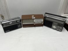 VINTAGE SANYO RADIO STEREOCAST,PANASONIC RF-1405L AND A OPTALIX FRENCH RADIO