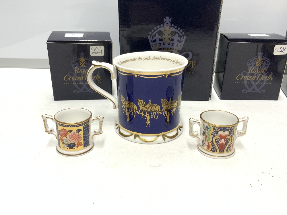 SIX BOXED ROYAL CROWN DERBY PIECES CORONATION BEAKER, NOAH'S ARK, WATERING CAN, IRON, SPLENDOR - Image 2 of 7