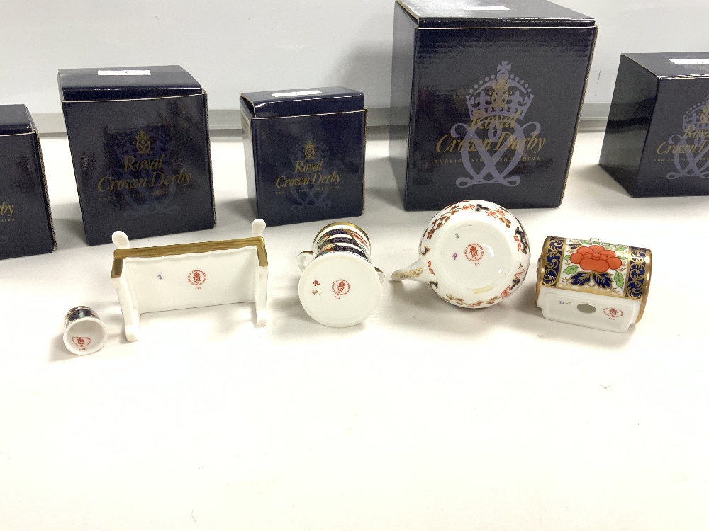 BOXED ROYAL CROWN DERBY CORONATION ORB,GARDEN ROLLER,GARDEN BENCH,KETTLE,THIMBLE AND TREE OF LIFE - Image 5 of 5
