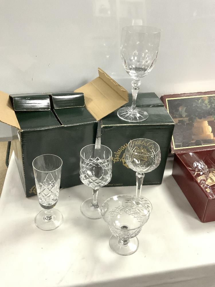 MIXED CUT GLASS CRYSTAL DRINKING GLASSES INCLUDES ROYAL BRIERLEY,IRISH GALWAY AND MORE - Image 3 of 4