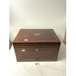 VINTAGE BENSON & HEDGES HUMIDOR MAHOGANY CASED WITH COPPER LINING 39 X 28 X 23CM