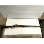 VICTORIAN ENFIELD PERCUSSION RIFLE WITH V.R AND ENFIELD STAMPED ON THE LOCK 1193 STAMPED ON THE