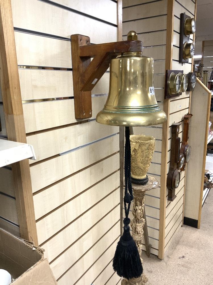 EARLY HEAVY BRONZE BELL MARKED TO THE TOP - Image 5 of 5