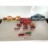 CORGI DIE-CAST TOY CARS IN BOXES, CITREON 2 CV AND MORE, MATCHBOX CARS, AND TWO ROLLS ROYCE AND