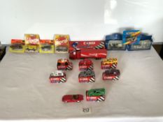 CORGI DIE-CAST TOY CARS IN BOXES, CITREON 2 CV AND MORE, MATCHBOX CARS, AND TWO ROLLS ROYCE AND