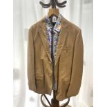 A LEDDERMANN GENTS BROWN LEATHER JACKET, AND MULTI COLOUR SHIRT BY" 1 LIKE NO OTHER ".