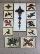 ELEVEN PAUL MANN ABSTRACT ART PANELS.