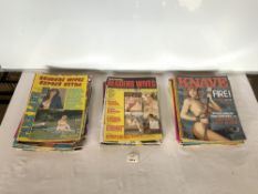 A QUANTITY OF ADULT GLAMOUR MAGAZINES.