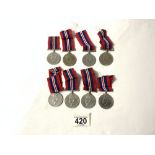 EIGHT 1939-1945 SECOND WORLD WAR DEFENCE MEDALS.