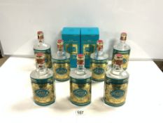 SEVEN EMPTY ECHT KOL NISCH WASSER No 4711. EAU DE COLOGNE BOTTLES WITH TWO BOXES.