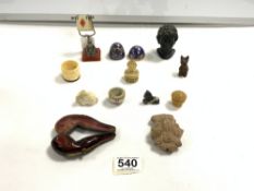 SUNDRY SMALL ITEMS INCLUDING ART DECO WHIST MARKER,MEERSCHAUM PIPE ETC