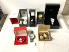 A 1950s GENTS MANUAL WRISTWATCH, OTHER GENTS WRISTWATCHES, LADIES ANNE KLEIN WRISTWATCH AND OTHERS.