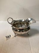 EDWARDIAN HALLMARKED SILVER OVAL SAUCEBOAT WITH SC