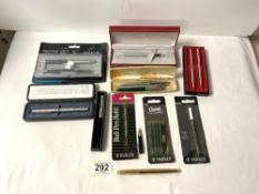 PARKER PENS INCLUDES BOXED AND 14K NIBS AND SHEAFFER