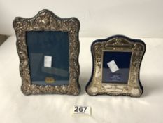 TWO STERLING SILVER PHOTO FRAMES LARGEST 19.5CM