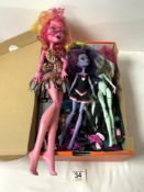 A QUANTITY OF MONSTER HIGH DOLLS AND ACCESORIES AND OTHERS.