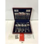 A VINERS STAINLESS STEEL 44-PIECE CANTEEN OF CUTLERY.