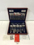 A VINERS STAINLESS STEEL 44-PIECE CANTEEN OF CUTLERY.