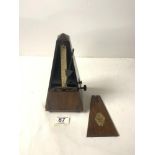 A FRENCH ROSEWOOD METRONOME.