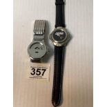 A GENTS DE LONGE HARD TECH STEEL WRITWATCH, AND A