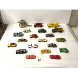 A DINKY FIRE ENGINE, CORGI MORRIS MINOR, CORGI 55 FORD ESCORT VAN, OTHER TOY VEHICLES, AND A MODEL