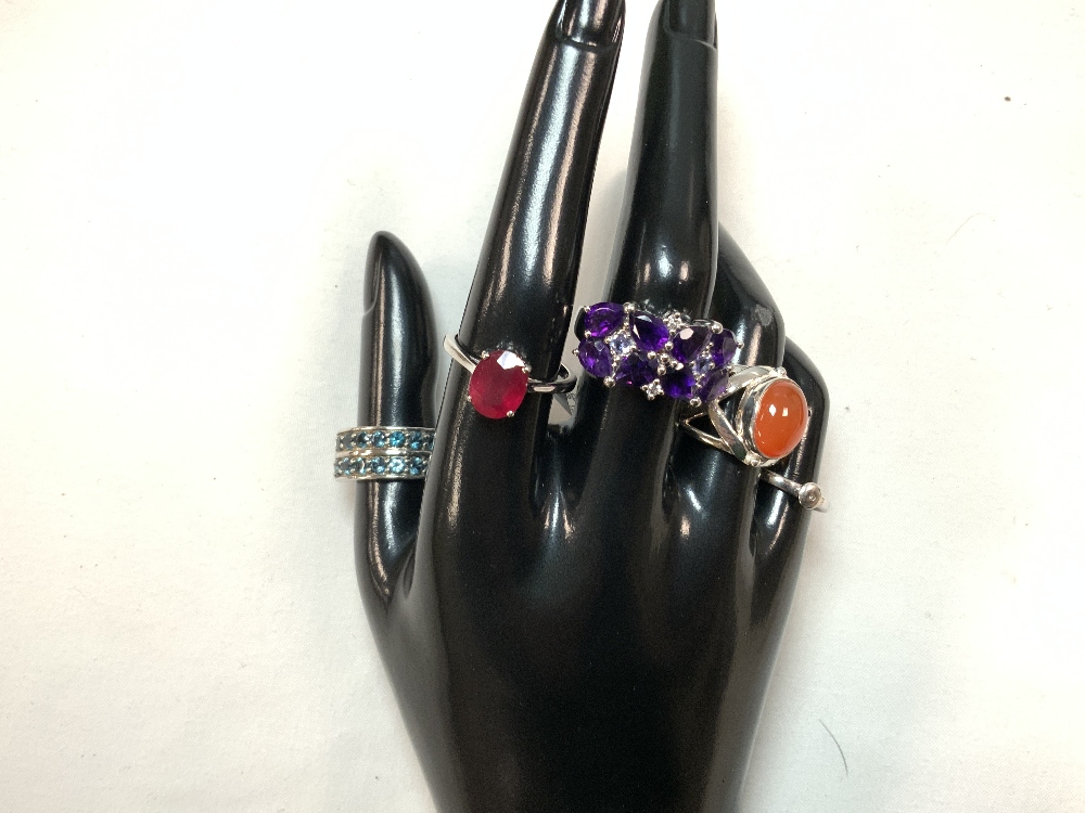 50 X 925 SILVER RINGS ALL WITH COLOURED STONES (CASED NOT INCLUDED ) - Image 3 of 7