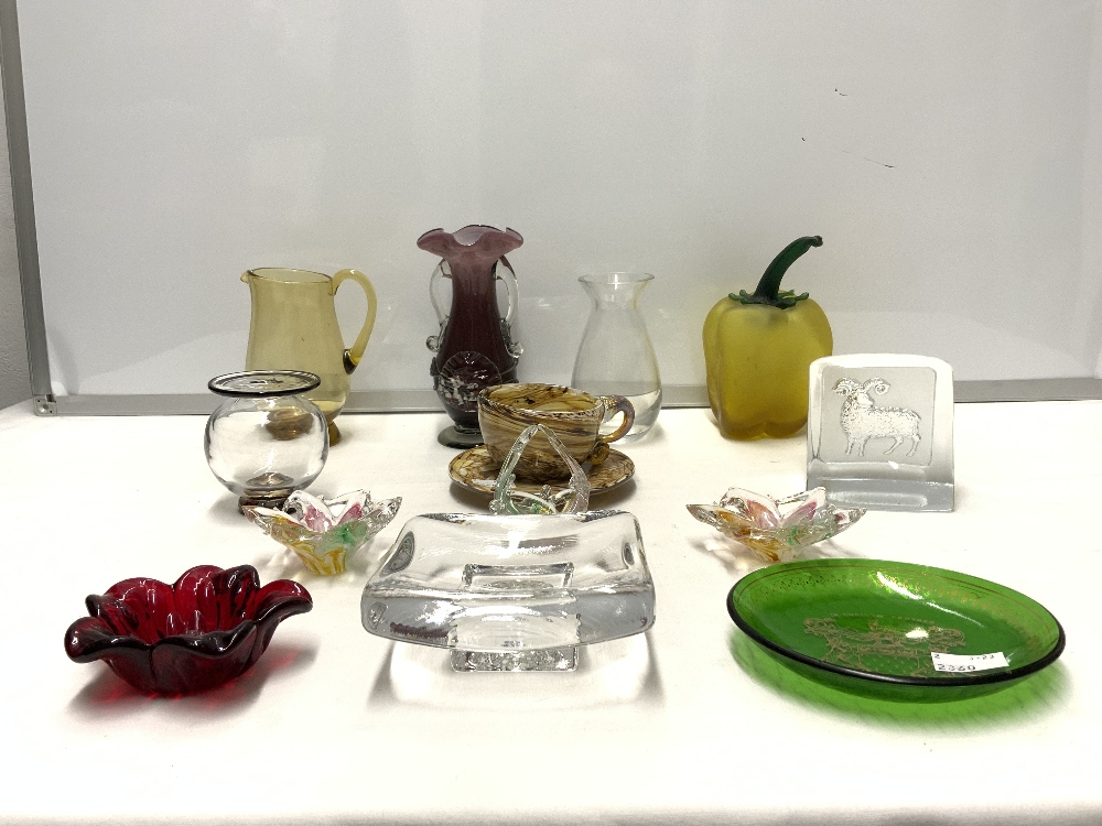 MIXED ART GLASS FLOWERS,VASES AND CUP AND SAUCER AND MORE - Image 2 of 4