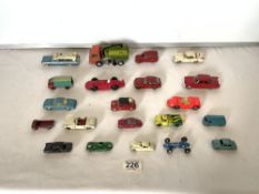A DINKY TOYS ROAD SWEEPER, AND CORGI TOYS TOY CARS - VARIOUS.