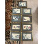 NINE CHINESE WATERCOLOURS ALL FRAMED AND GLAZED 38 X 30CM