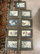 NINE CHINESE WATERCOLOURS ALL FRAMED AND GLAZED 38 X 30CM