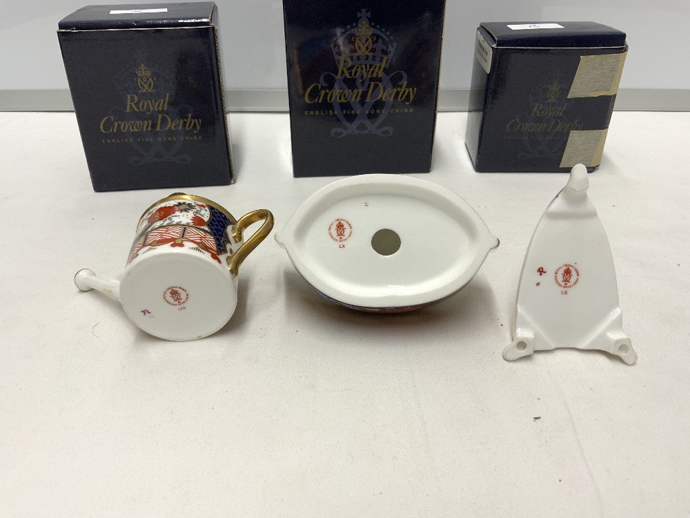 SIX BOXED ROYAL CROWN DERBY PIECES CORONATION BEAKER, NOAH'S ARK, WATERING CAN, IRON, SPLENDOR - Image 7 of 7