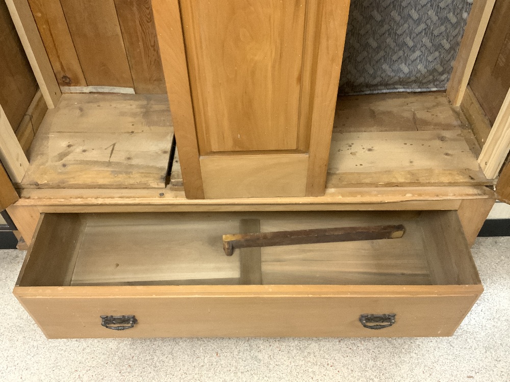 A LATE VICTORIAN SATIN WALNUT WARDROBE, WITH TWO MIRRORED DOORS AND DRAWER UNDER, WITH CARVED - Image 3 of 4