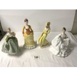 TWO ROYAL DOULTON FIGURES - 'FAIR LADY' HN2193, 'MY LOVE' HN2339, COALPORT FIGURE (A/F) 'ANNABELLE',