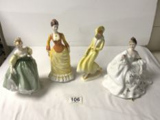 TWO ROYAL DOULTON FIGURES - 'FAIR LADY' HN2193, 'MY LOVE' HN2339, COALPORT FIGURE (A/F) 'ANNABELLE',