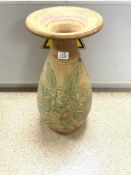 A TALL MODERN POTTERY FLORAL DECORATED VASE, 58 CMS.
