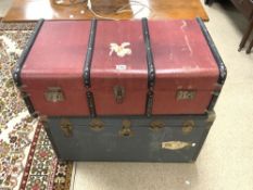 TWO VINTAGE TRUNKS INCLUDES BENTWOOD