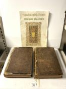 VOLUMES 1 & 2 - THE HISTORY OF ENGLAND - WRITTEN IN ENGLISH, TRANSLATED BY - N, TINDAL. M.A. VICAR