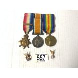 A FIRST WORLD WAR TRIO TO - 17228 SAPR. C. SWAIN. RE. AND TWO ROYAL AIR FORCE ASSOCIATION MEMBERS
