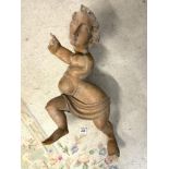 LARGE ANTIQUE MEXICAN WOODEN CARDEN CLASSICAL FIGURE A/F 84 CM