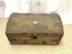 ANTIQUE PONY SKIN DOME TOP TRUNK A/F 69 X 33CM